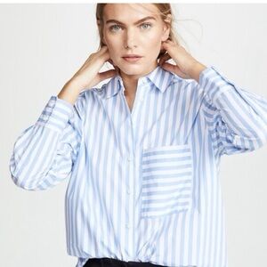 AYR White and Lilac Striped Button Down Shirt